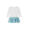 Girl's Knitted Crew Neck Pullover Print Skirt